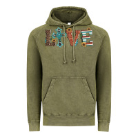 Vintage Olive western love with cross Vintage Hoodie - Artiststas