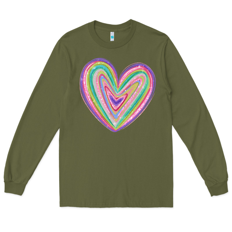 Valentine's Day Colorful Heart Long Sleeve Tee by MaliasSmallBusiness | Teevron