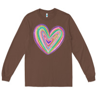 Chestnut valentine's day colorful heart Long Sleeve Tee - MaliasSmallBusiness
