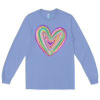Colony Blue valentine's day colorful heart Long Sleeve Tee - MaliasSmallBusiness