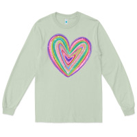 Matcha valentine's day colorful heart Long Sleeve Tee - MaliasSmallBusiness