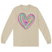 Mushroom valentine's day colorful heart Long Sleeve Tee - MaliasSmallBusiness