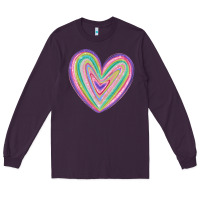 Plum valentine's day colorful heart Long Sleeve Tee - MaliasSmallBusiness