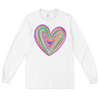 White valentine's day colorful heart Long Sleeve Tee - MaliasSmallBusiness