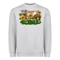 Charolais Bull With Sunflowers Heavyweight Sweatshirt | Teevron