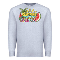 Heather Grey summer vibes Premium Sweatshirt - NancyCooperArtShop