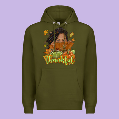 Thankful Fall With Black Girl Premium Hoodie Designed By Nancycooperartshop