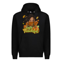 Black Thankful Fall with black girl Premium Hoodie - NancyCooperArtShop