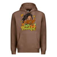 Chestnut Thankful Fall with black girl Premium Hoodie - NancyCooperArtShop