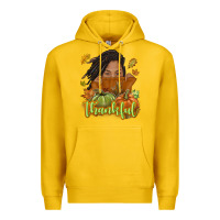 Lemon Thankful Fall with black girl Premium Hoodie - NancyCooperArtShop