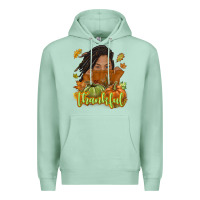 Seafoam Thankful Fall with black girl Premium Hoodie - NancyCooperArtShop