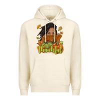 Tofu Thankful Fall with black girl Premium Hoodie - NancyCooperArtShop