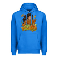True Royal Thankful Fall with black girl Premium Hoodie - NancyCooperArtShop