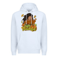 White Thankful Fall with black girl Premium Hoodie - NancyCooperArtShop