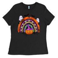 Black halloween rainbow Ladies Tee - Zillion Design Studio