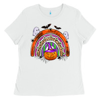 White halloween rainbow Ladies Tee - Zillion Design Studio