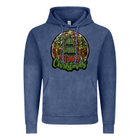 Vintage Denim happy christmas black Vintage Hoodie - JahusDesignShop
