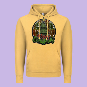Happy Christmas Black Vintage Hoodie Designed By Jahusdesignshop