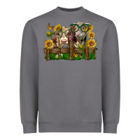 Storm hereford bull and heifer with sunflowers Heavyweight Sweatshirt - LillyAllenDesigns