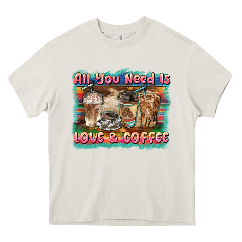 All You Need Is Love & Coffee Heavy Core Tee by BarkalooDesign | Teevron