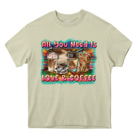 Mossy all you need is love & coffee Heavy Core Tee - BarkalooDesign