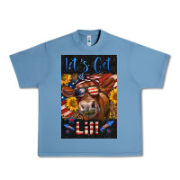 Pebble Blue Western Let's Get Lit Cow Urban Heavy Tee - LillyAllenDesigns
