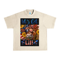 Sandshell Western Let's Get Lit Cow Urban Heavy Tee - LillyAllenDesigns