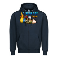 Navy 2 nd grade dude Zipper Hoodie - BundleAndBundleShop