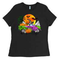 Black halloween farm truck Ladies Tee - Zillion Design Studio