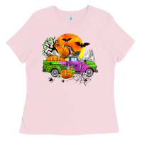 Halloween Farm Truck Ladies Tee | Teevron