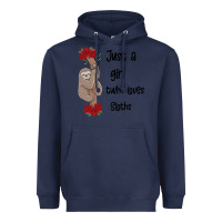 Navy just a girl who loves sloths Heavyweight Hoodie - Bettercallsaul