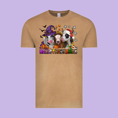 Hallothanksmas Heifers Vintage Tee Designed By Jasminsmagicworld