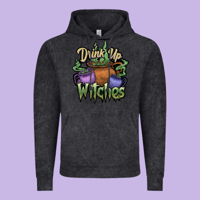 Drink Up Witches White Vintage Hoodie Designed By Jahusdesignshop