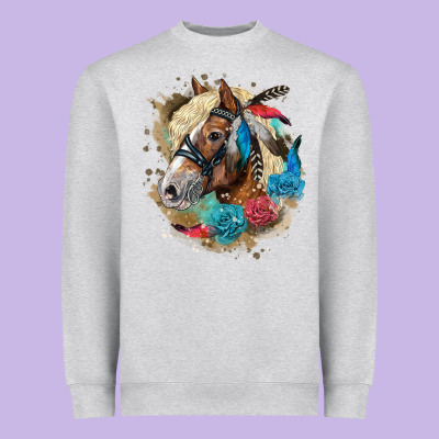 Haflinger Horse Floral Heavyweight Sweatshirt Designed By Lillyallendesigns