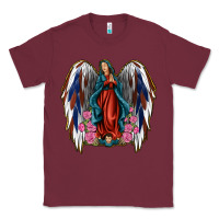 Burgundy Angel Wing Lady of Guadalupe 4th of July Classic Tee - Jasminsmagicworld