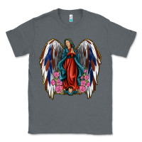 Charcoal Heather Angel Wing Lady of Guadalupe 4th of July Classic Tee - Jasminsmagicworld