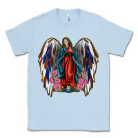 Dusty Blue Angel Wing Lady of Guadalupe 4th of July Classic Tee - Jasminsmagicworld