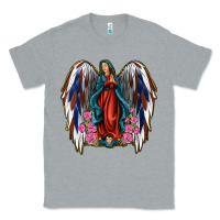 Heather Grey Angel Wing Lady of Guadalupe 4th of July Classic Tee - Jasminsmagicworld