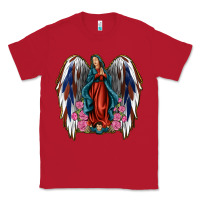 Red Angel Wing Lady of Guadalupe 4th of July Classic Tee - Jasminsmagicworld