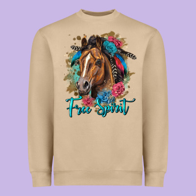 Free Spirit Quarter Horse Floral Heavyweight Sweatshirt Designed By Lillyallendesigns