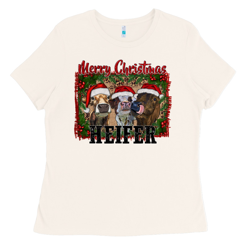 Merry Christmas Heifer Ladies Tee by RanaPortraitStore | Teevron