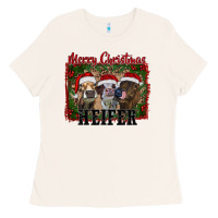 Bone merry christmas heifer Ladies Tee - RanaPortraitStore
