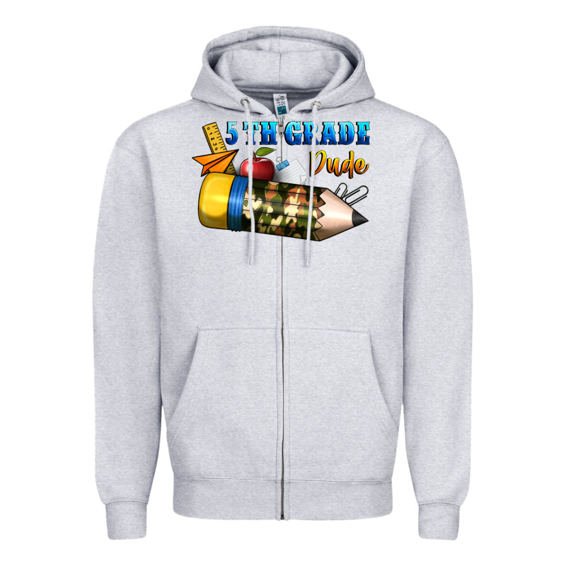 5 Th Grade Dude Zipper Hoodie by BundleAndBundleShop | Teevron