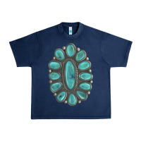 Navy Turquoise Gemstone Jewelry Urban Heavy Tee - LillyAllenDesigns