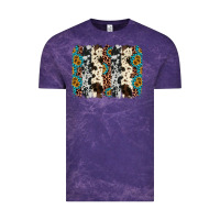 Cloud Purple cowhide leopard gemstone brushstroke Vintage Tee - AdoDesignShop
