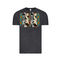Vintage Black cowhide leopard gemstone brushstroke Vintage Tee - AdoDesignShop