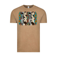 Vintage Coffee cowhide leopard gemstone brushstroke Vintage Tee - AdoDesignShop