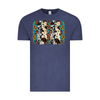 Vintage Denim cowhide leopard gemstone brushstroke Vintage Tee - AdoDesignShop