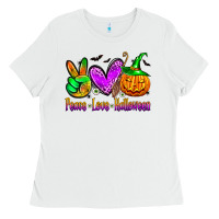 White peace love halloween Ladies Tee - Zillion Design Studio