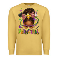 Antique Gold mardi gras principal afro messy bun Premium Sweatshirt - texasbilliewilder